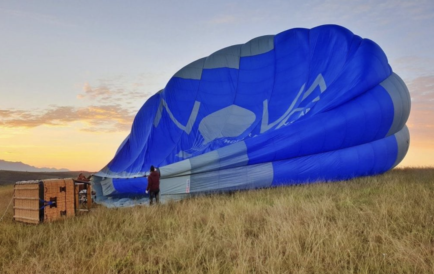 Getting ready for a hot air balloon flight